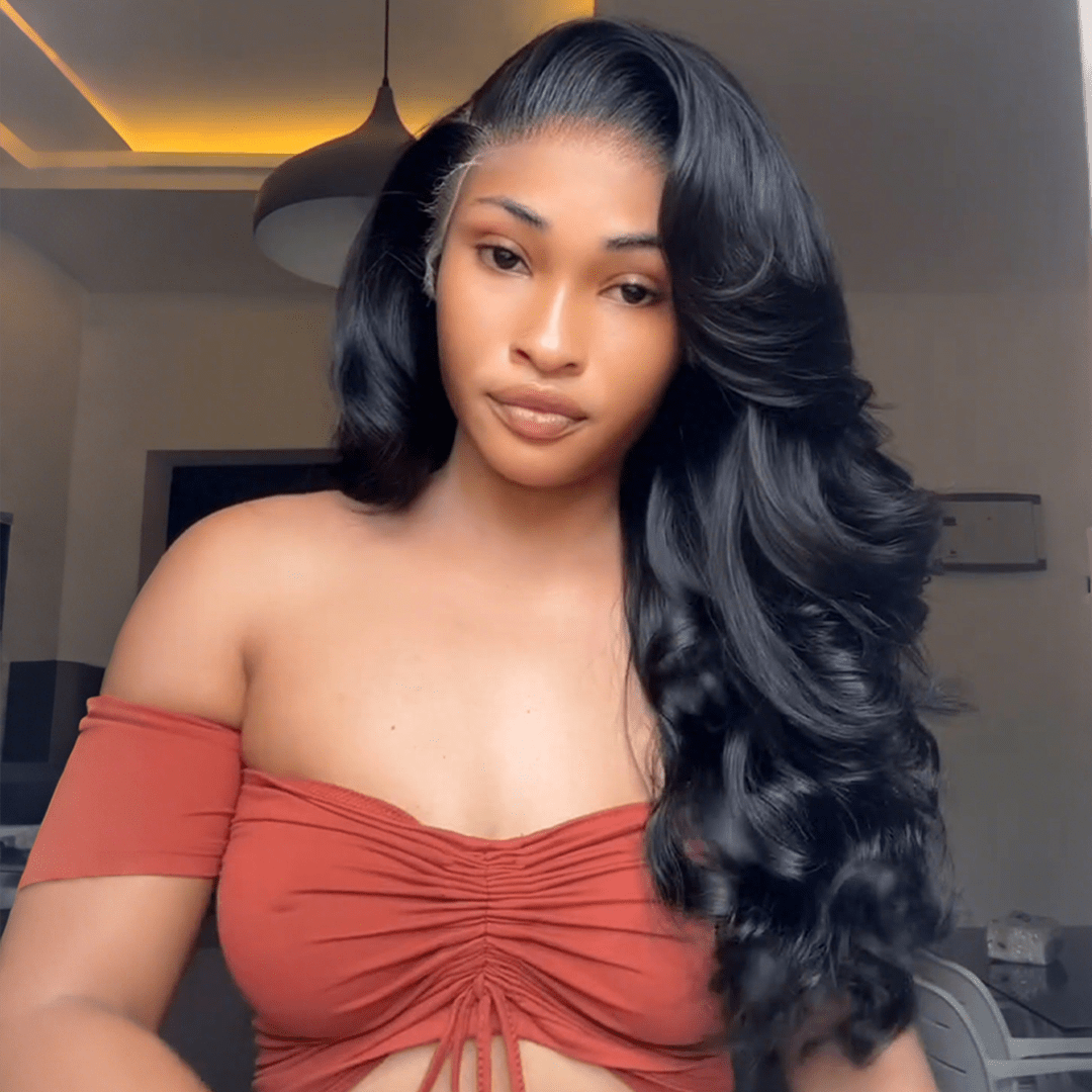 AILUXY 13x4 Lace Body Wave Longue Noir Perruque VENTE FLASH 24heures