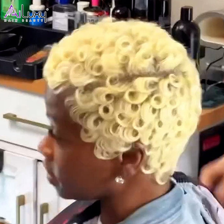 AILUXY Perruque coupe courte | Style Court Rouge Vibrant Lowcut Elegance