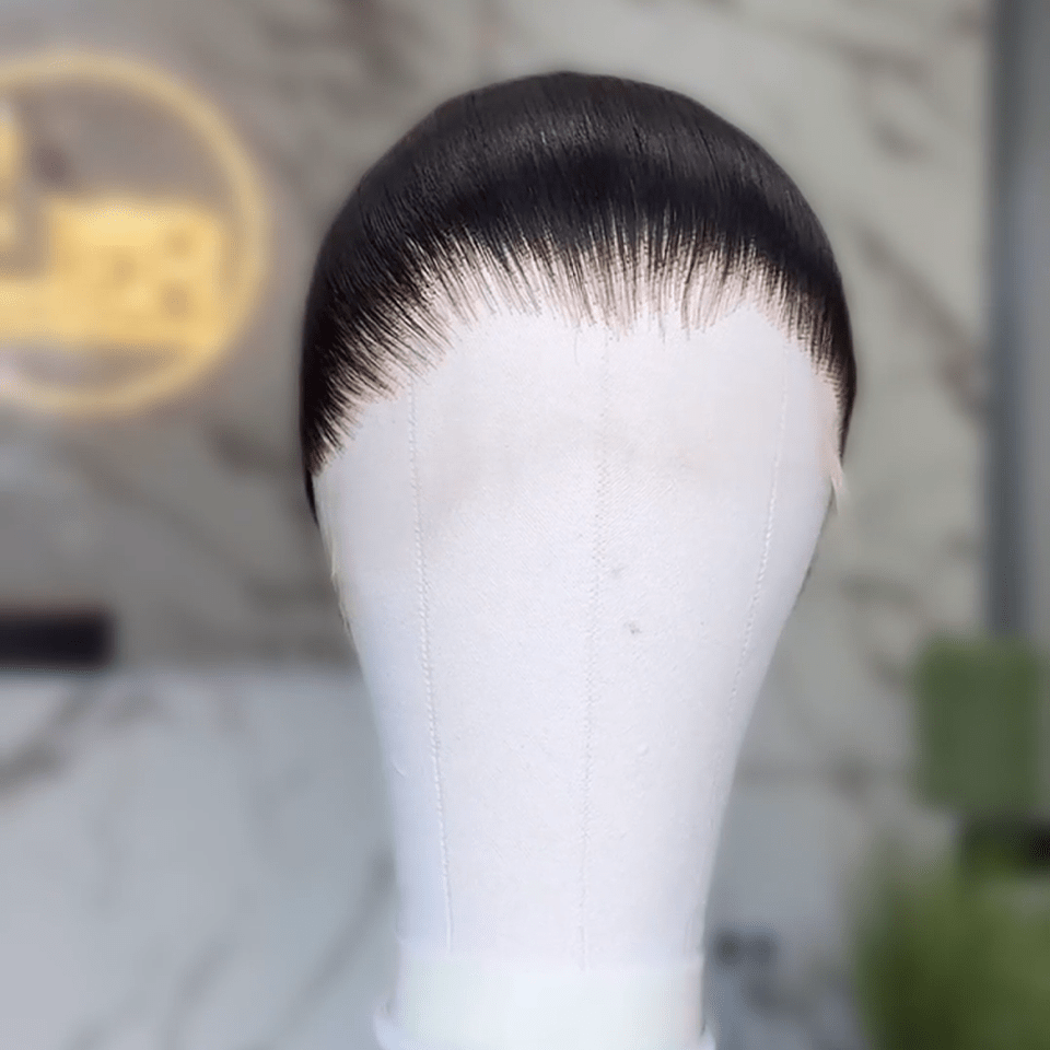 AILUXY 360 Lace Frontal Perruque Lisse Longue Noir 100% cheveux humains comme sur la vidéo 2 - 3 jours reçus+Un beau cadeau