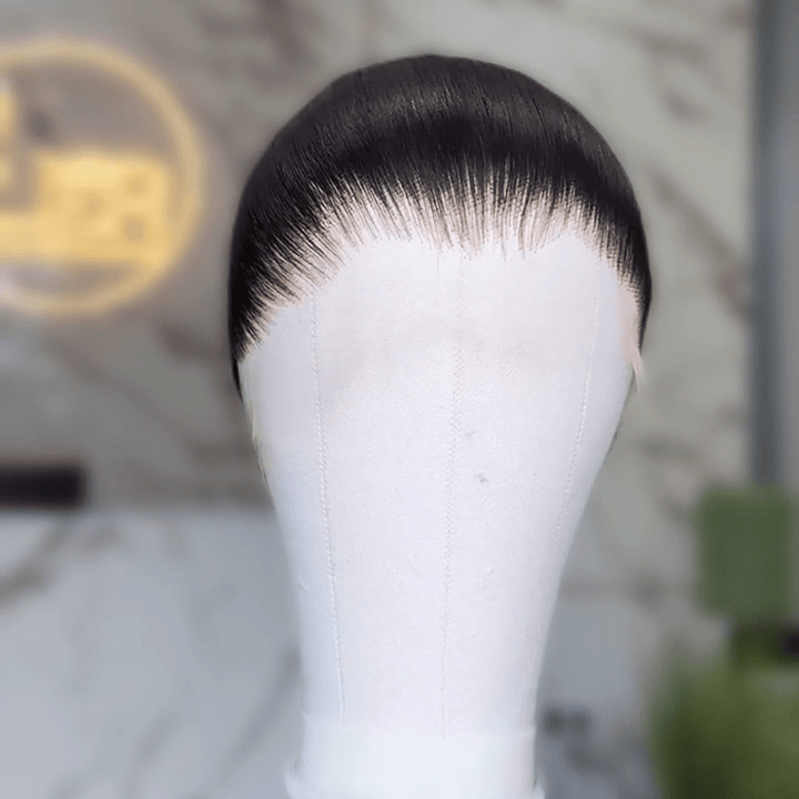 AILUXY 360 Lace Frontal Perruque Lisse Longue Noir 100% cheveux humains comme sur la vidéo 2 - 3 jours reçus+Un beau cadeau