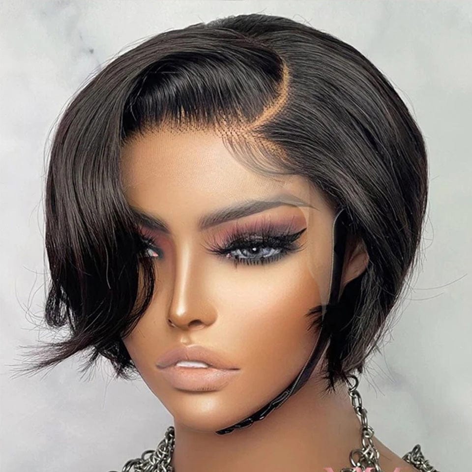AILUXY Perruque courte Pixie Cut Closure
