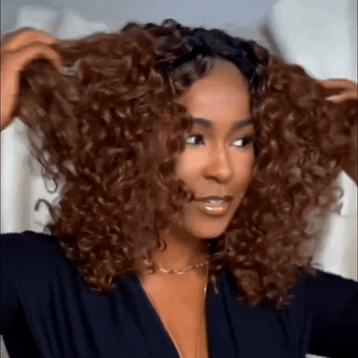 AILUXY Perruque personnalisée avancée Cheveux bouclés, comme sur la photo