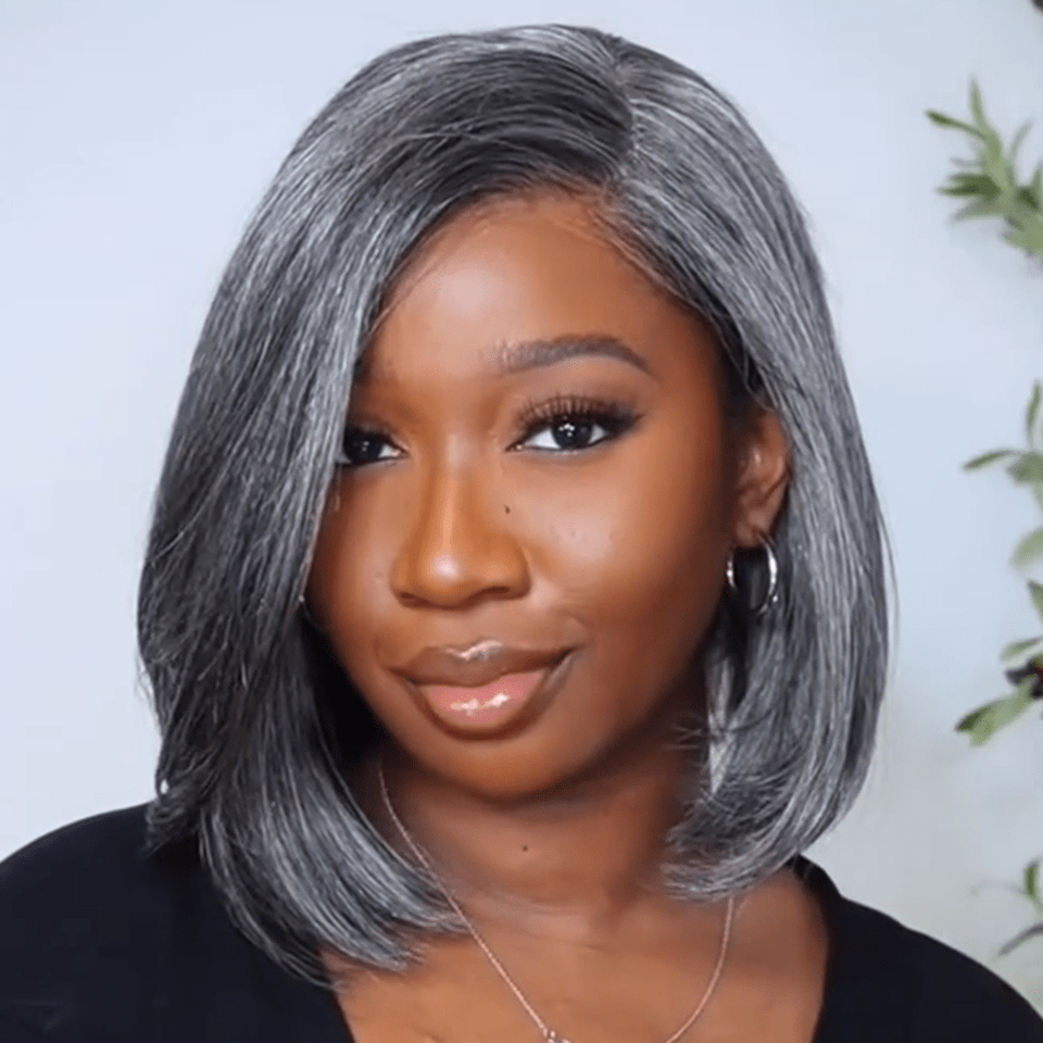 AILUXY Perruque personnalisée avancée Salt &pepper perruque