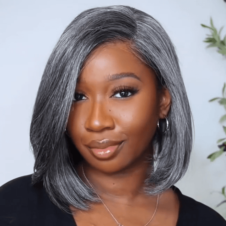 AILUXY Perruque personnalisée avancée Salt &pepper perruque