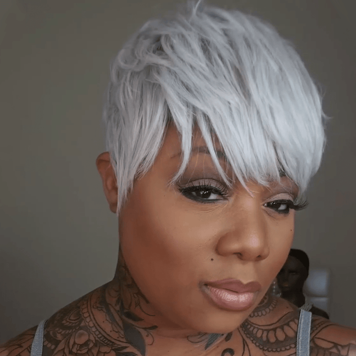 AILUXY Perruque sexy perruque grise parfaite