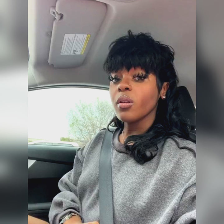 AILUXY Perruque Style Mullet Glueless et Confortable 16pouces