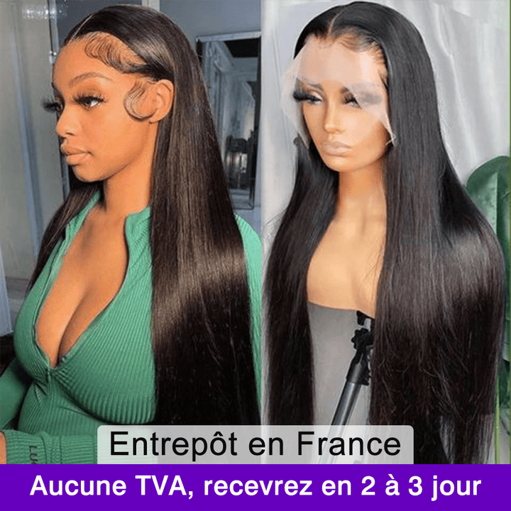 AILUXY 13x6 Lace Frontal Lisse Perruque 250% densité 18 pouces
