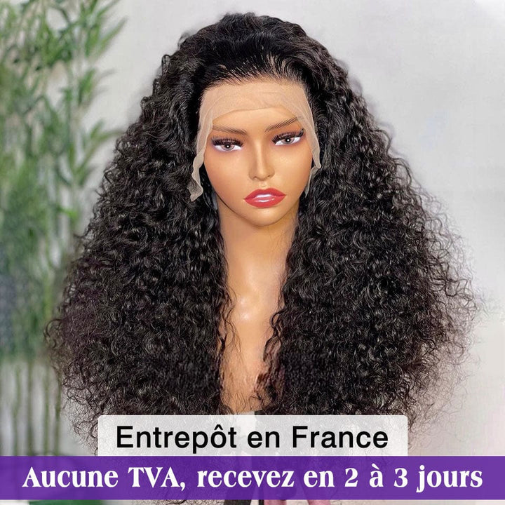 Perruque Bouclée Frontale en Dentelle 13x4, Densité 200 %, Cheveux Humains Naturels