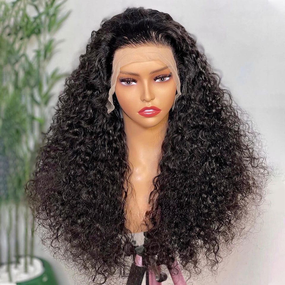 Perruque Bouclée Frontale en Dentelle 13x4, Densité 200 %, Cheveux Humains Naturels