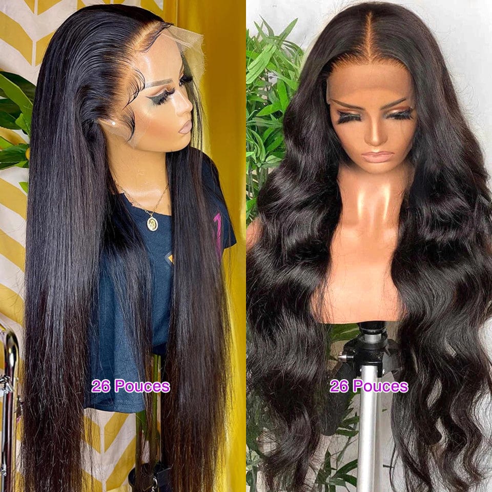 AILUXY À PRIX CASSÉ 2 Perruques 13x4 Lace Frontal Lisse et 4x4 Lace Closure Body Wave