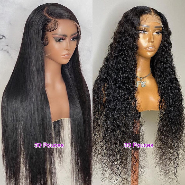 AILUXY À PRIX CASSÉ 2 Perruque 13x4 Lace Frontal lisse et 4x4 Lace Closure Deep Wave