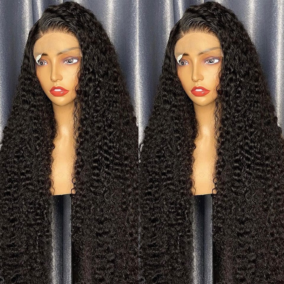 AILUXY 4x4 HD Lace Closure Perruque Bouclée Longue Couleur Naturelle 100% cheveux humains