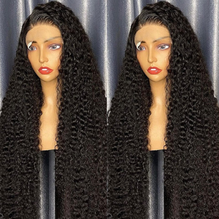 AILUXY 4x4 HD Lace Closure Perruque Bouclée Longue Couleur Naturelle 100% cheveux humains