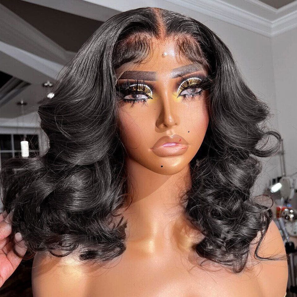 AILUXY Perruque Body Wave courte 4x4 Lace Closure | Style naturel et moderne
