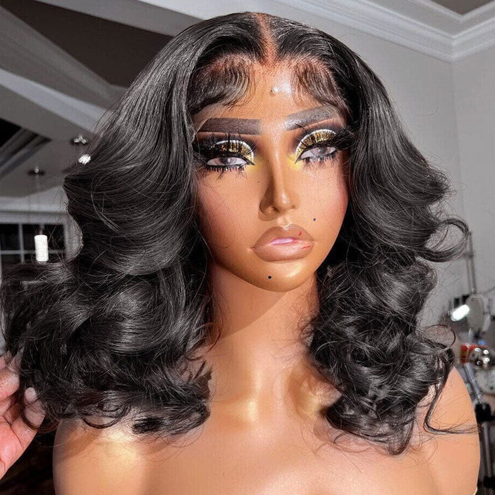 AILUXY Perruque Body Wave courte 4x4 Lace Closure | Style naturel et moderne