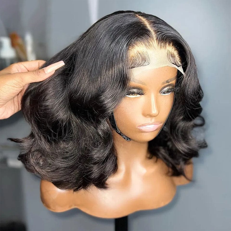 AILUXY Perruque Body Wave courte 4x4 Lace Closure | Style naturel et moderne