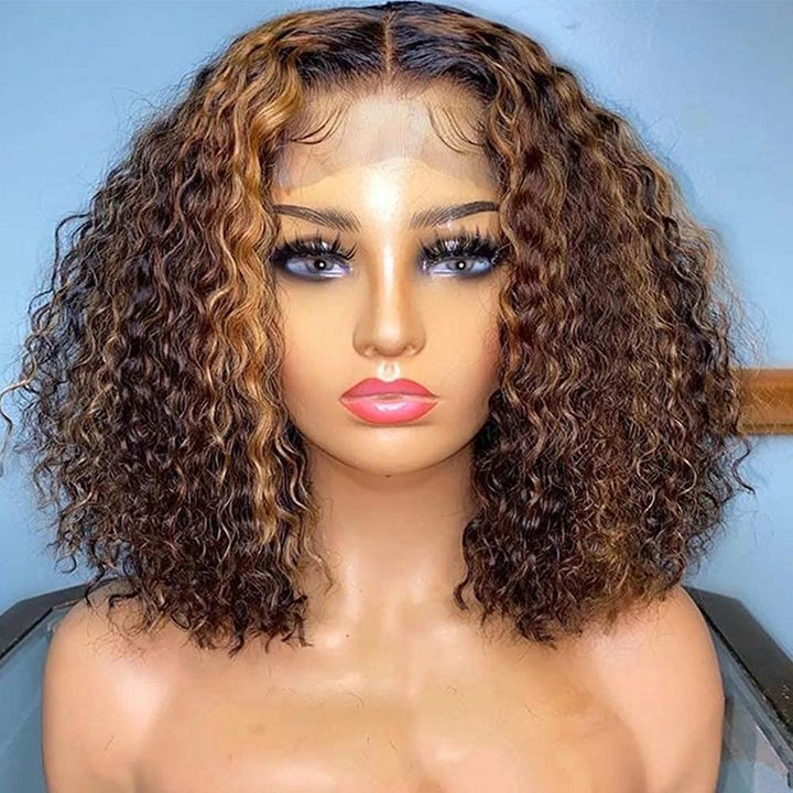 AILUXY Perruque Bob 4x4 en dentelle couleur brun miel #4/27 | Look naturel et élégant
