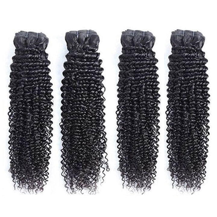 AILUXY Tissage Bouclé Noir 4 Paquets 100% Cheveux Humains