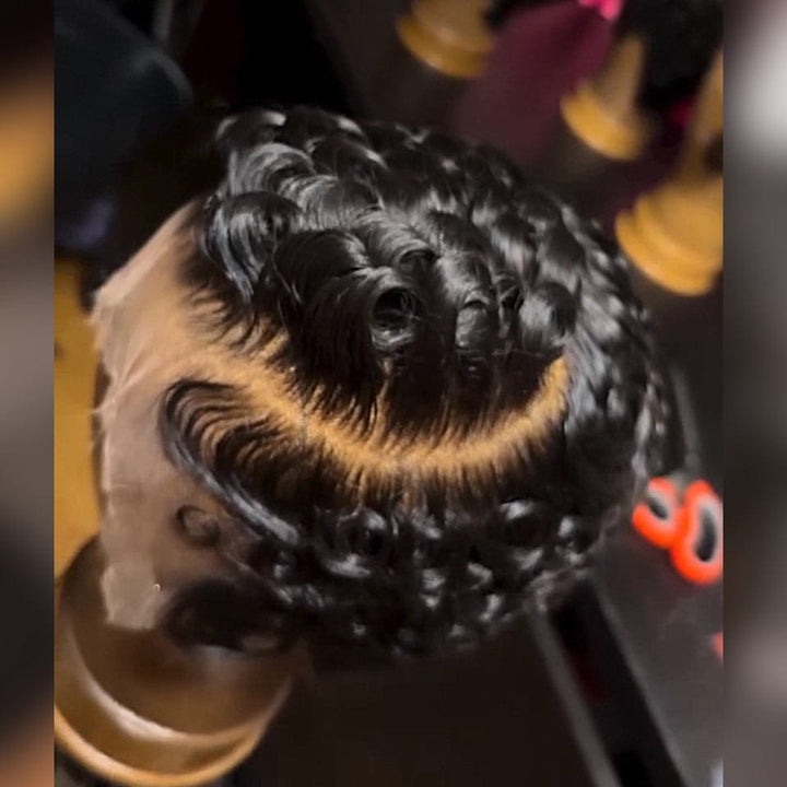 AILUXY Livraison EXPRESS OFFERTE pour le Black Friday lace 13x4 Mini perruque bouclée elfe