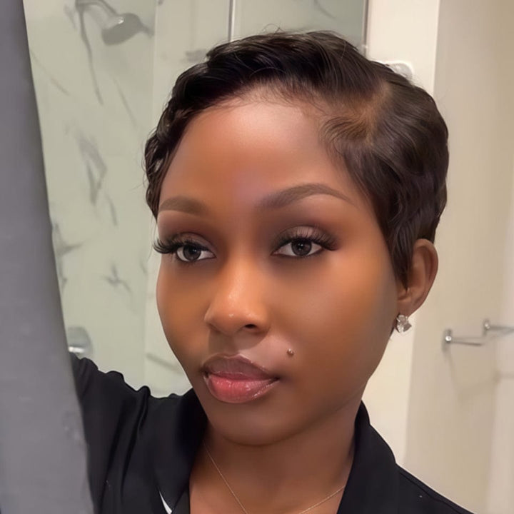 AILUXY Perruque Courte et Frisée Type 'Natural Hair' Texture Parfaite