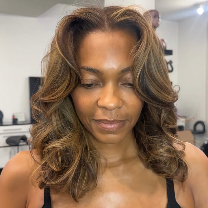 AILUXY 4x4 Lace Perruque body wave Bob Perruque Courte 200% densité 100% cheveux humains comme sur la vidéo perruque colorée