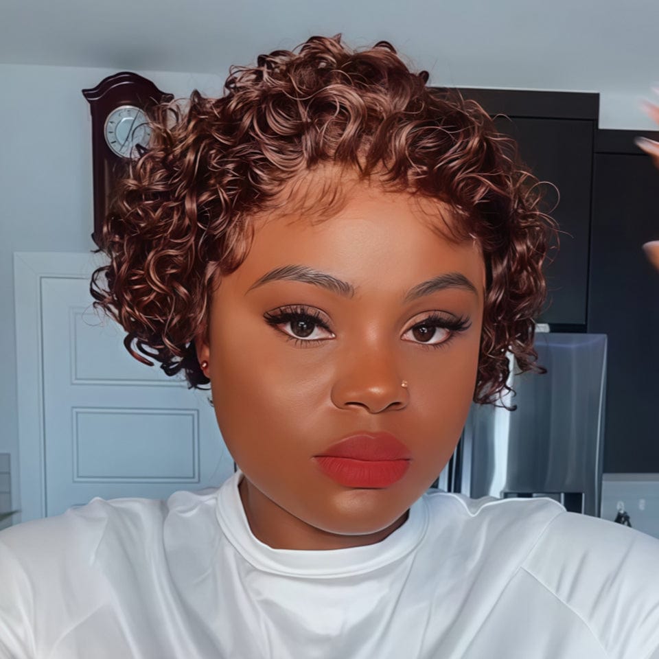 AILUXY Perruque Perruque Courte et Texturée Look Dynamique et Jeune
