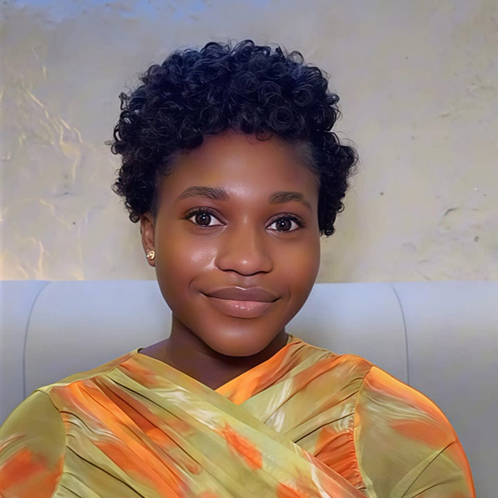 AILUXY Petit volume Bob Perruque bouclée et stylée postiche court été perruque femme naturelle