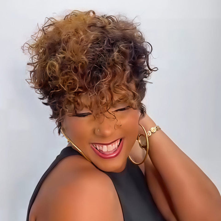 AILUXY Perruque bouclée tendance avec reflets 1 minute pour des cheveux de star