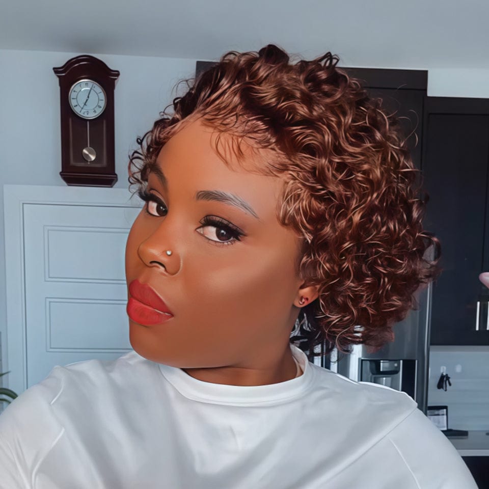 AILUXY Perruque Perruque Courte et Texturée Look Dynamique et Jeune
