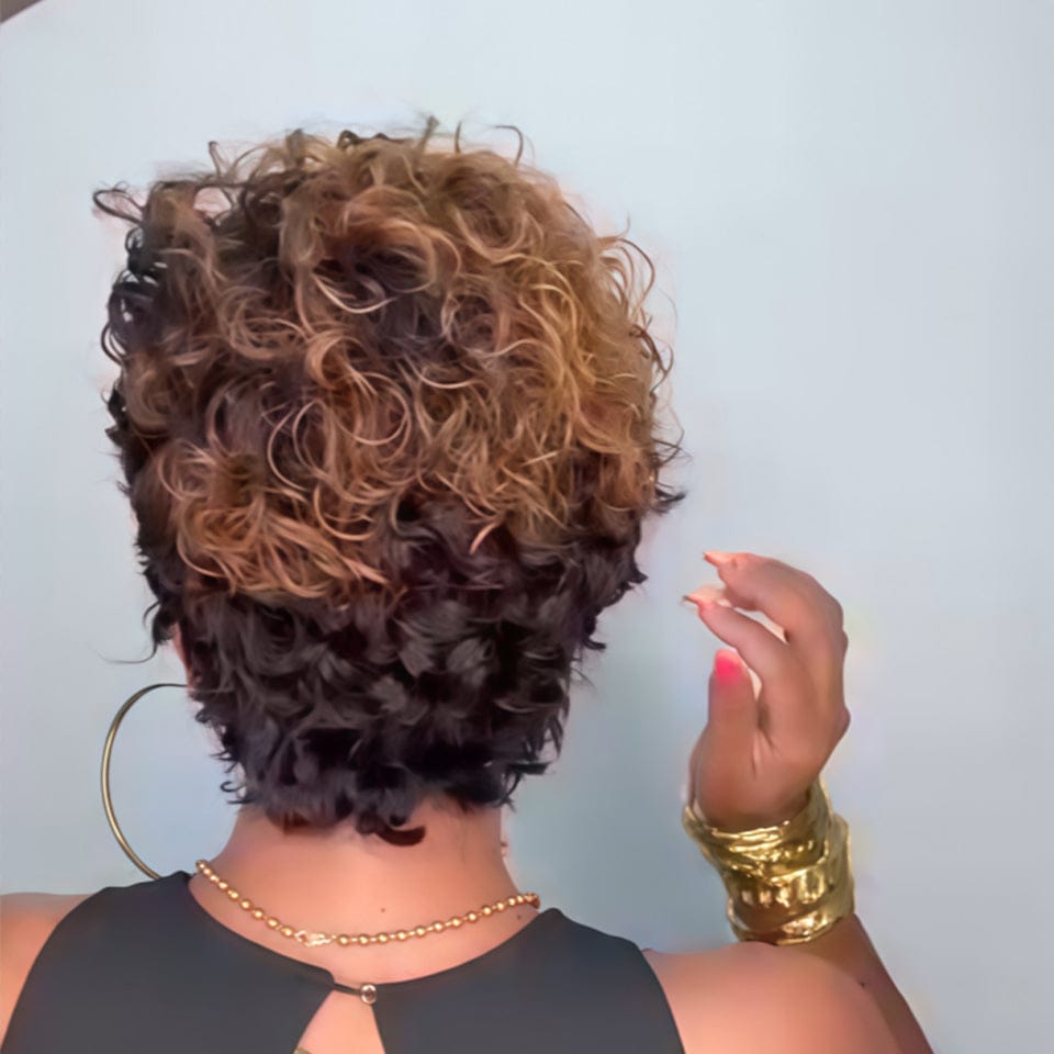 AILUXY Perruque bouclée tendance avec reflets 1 minute pour des cheveux de star