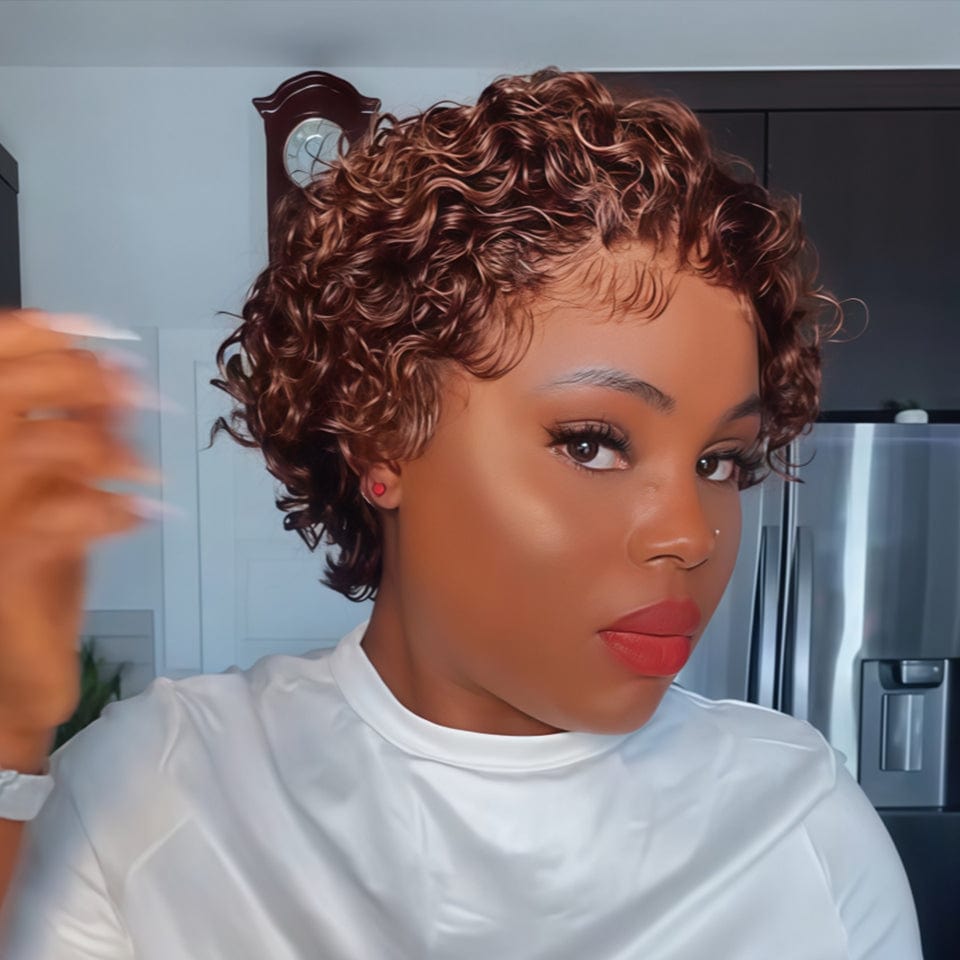 AILUXY Perruque Perruque Courte et Texturée Look Dynamique et Jeune