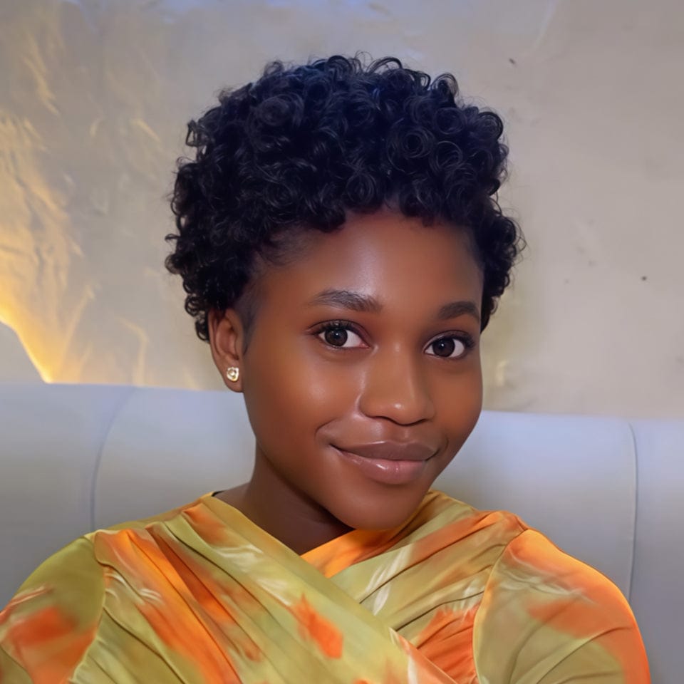 AILUXY Petit volume Bob Perruque bouclée et stylée postiche court été perruque femme naturelle