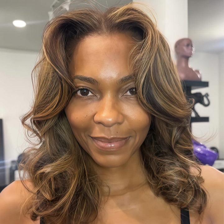 AILUXY 4x4 Lace Perruque body wave Bob Perruque Courte 200% densité 100% cheveux humains comme sur la vidéo perruque colorée