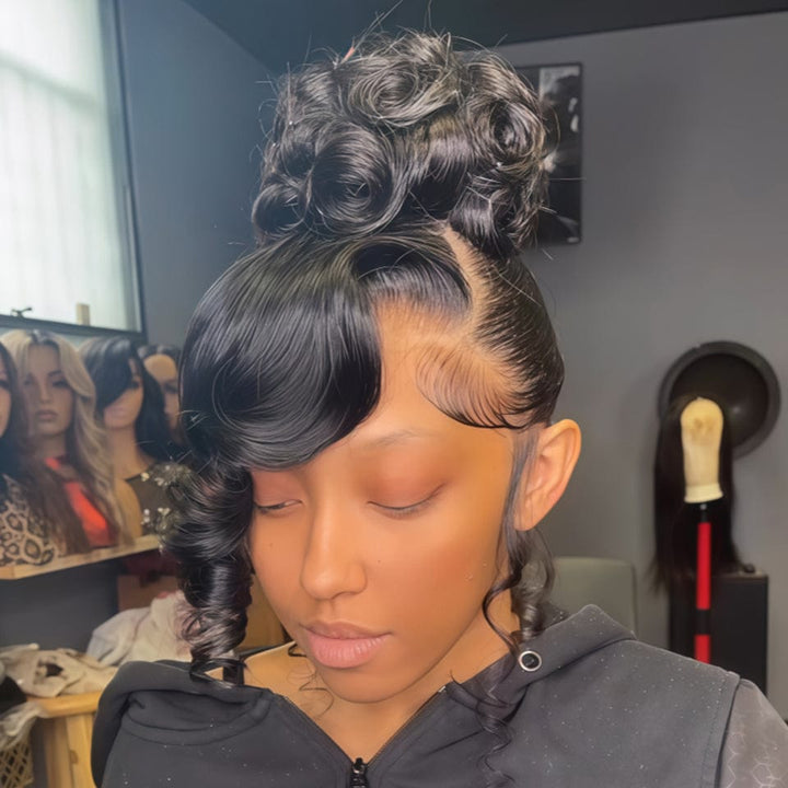 AILUXY 100% identique Tressée perruque lace 13x4 nouvelle coiffure Cheveux volumineux instantanés