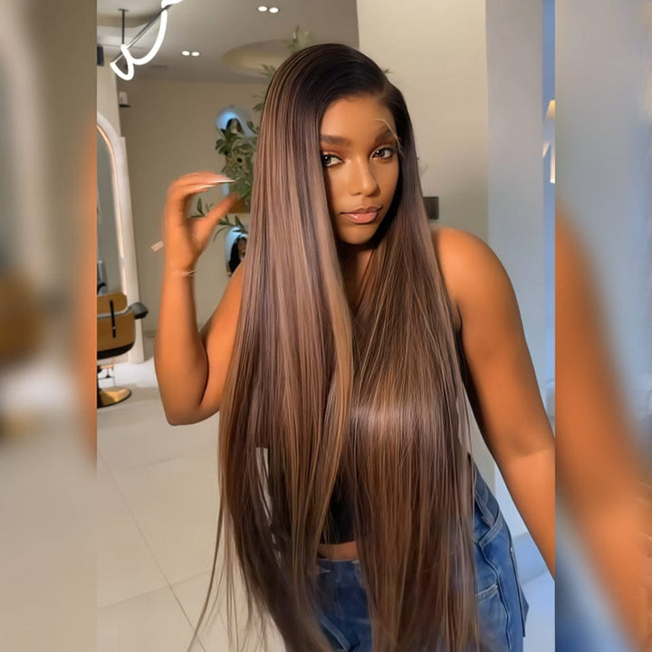 AILUXY 13x4 Lace Frontal couleur de surbrillance Des Perruques Qui Résistent à Tout