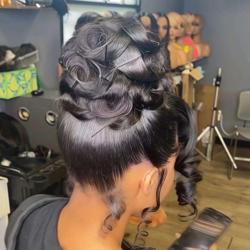 AILUXY 100% identique Tressée perruque lace 13x4 nouvelle coiffure Cheveux volumineux instantanés