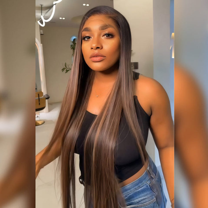 AILUXY 13x4 Lace Frontal couleur de surbrillance Des Perruques Qui Résistent à Tout