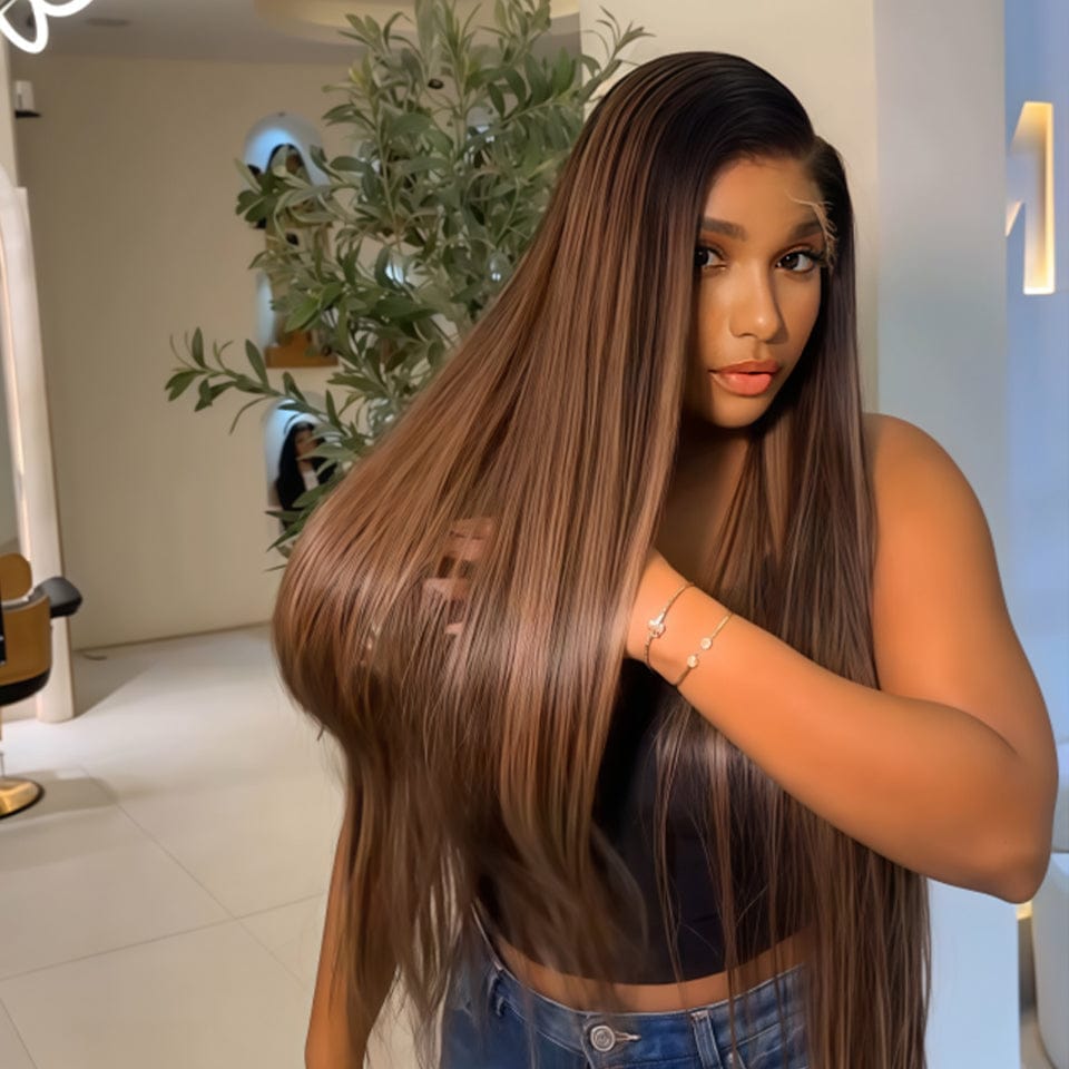 AILUXY 13x4 Lace Frontal couleur de surbrillance Des Perruques Qui Résistent à Tout