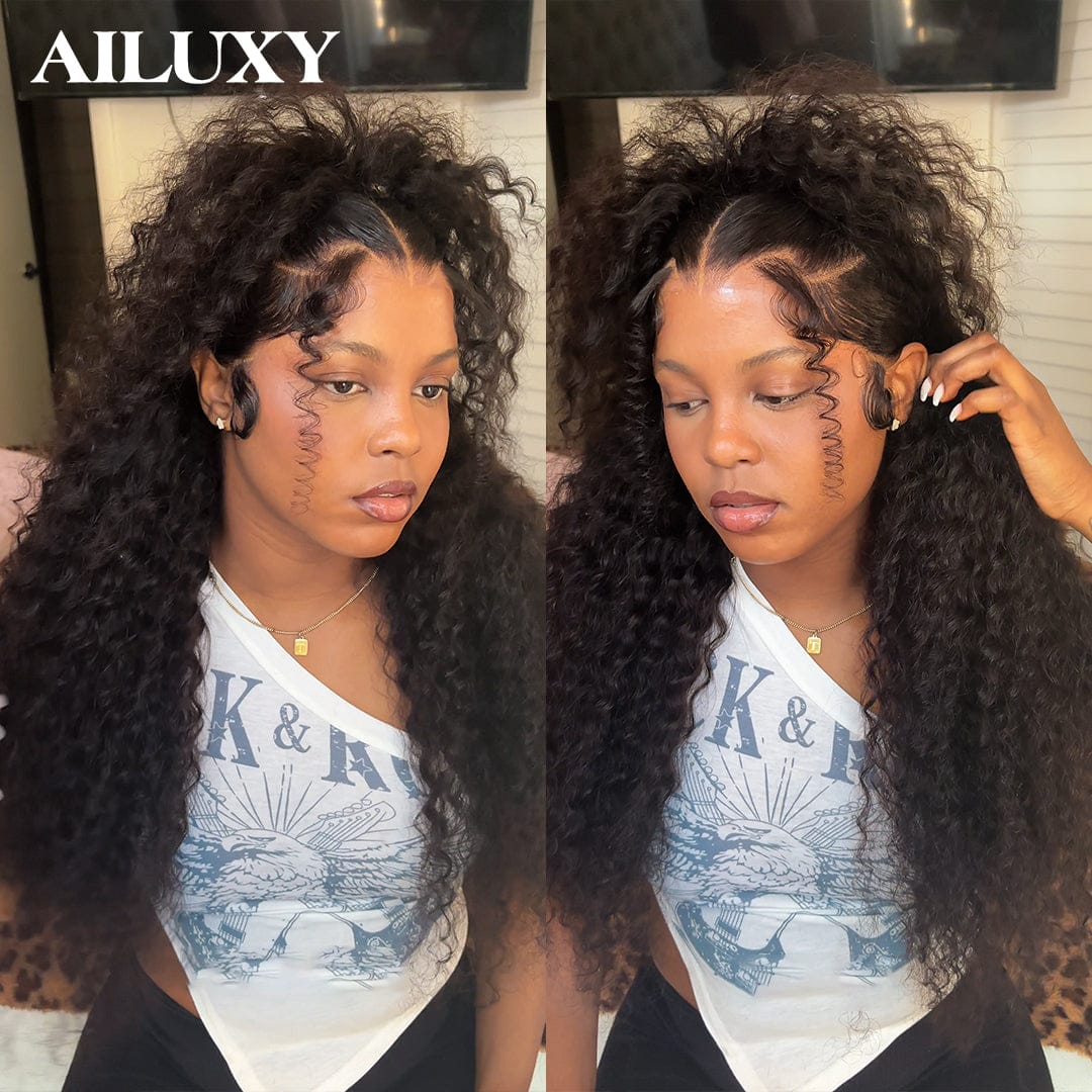 AILUXY Perruque Curly Lace Front 13x4 Frontal – Cheveux 100% Naturels pour un Look Glamour 3.0