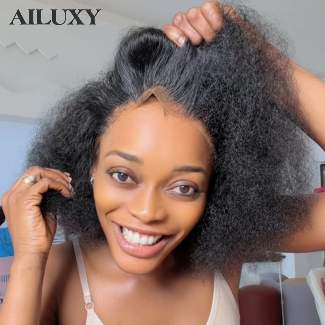 AILUXY 13x4 Lace Frontal Perruque Légère pour Été Respirable et Stylish-bouclée