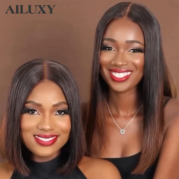 AILUXY Perruque 2x6 Lace Customisée - Lisse Rayures Droites 3.0