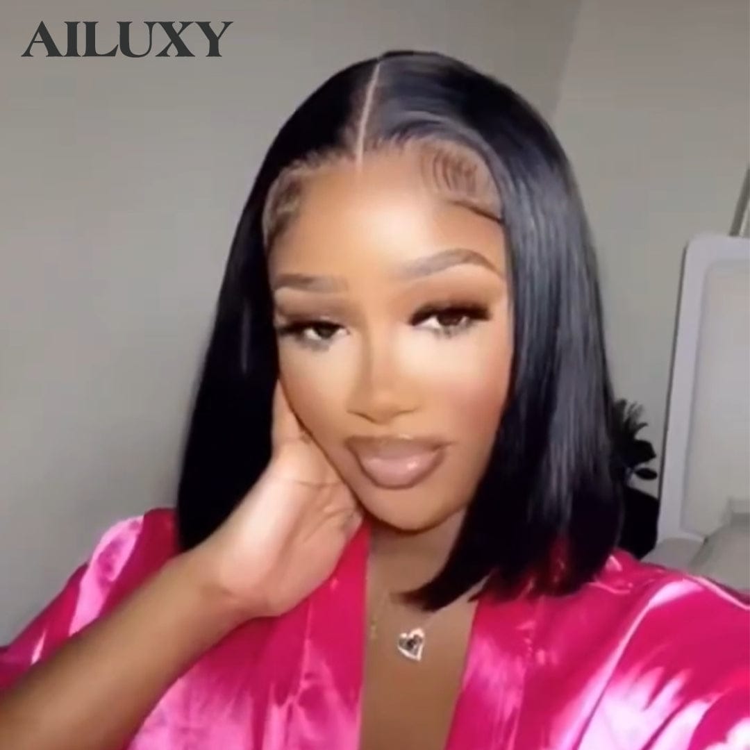 AILUXY Perruque BOB Lisse : Luxe Naturel + Élégance Française - Look Invisible & Confort Optimal !