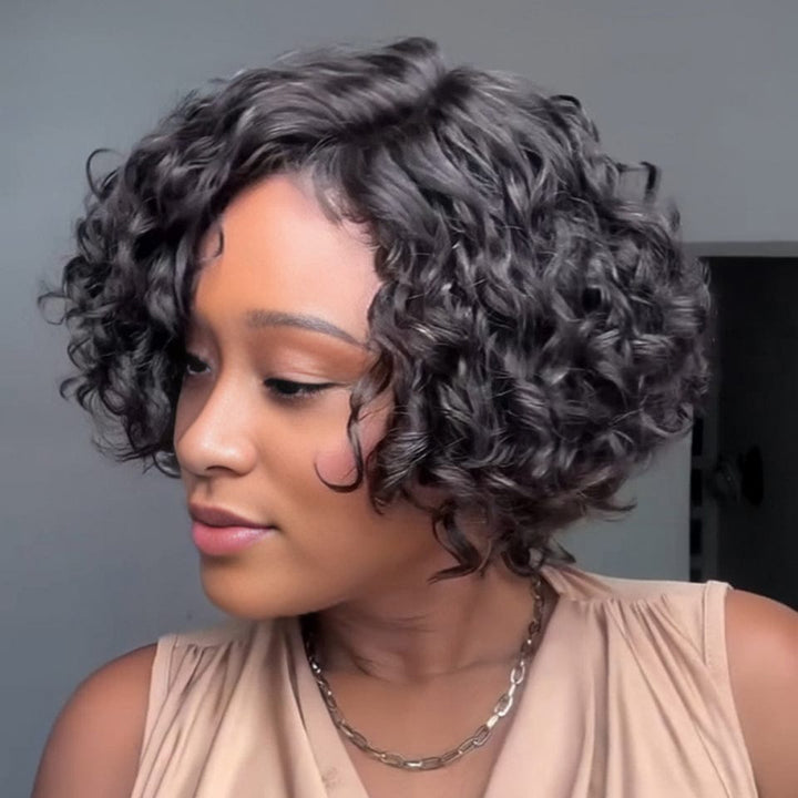 AILUXY Perruque Volume et glamour Perruque bouclé Noir