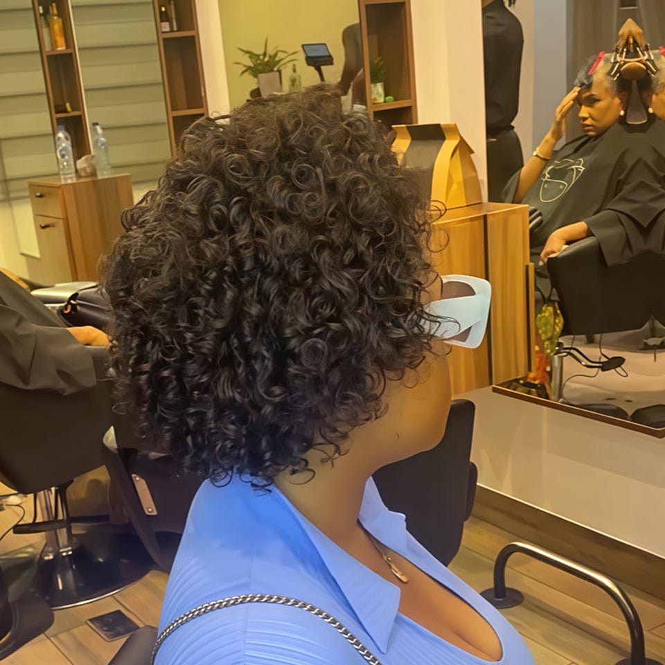 AILUXY Petit volume Bob Perruque bouclée et stylée | Jolie Coupe 2.0