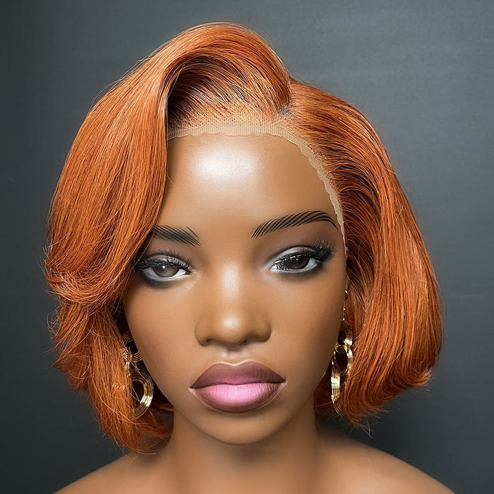 AILUXY 13x4 Lace Frontal Lisse Bob Perruque 100% Cheveux Humains