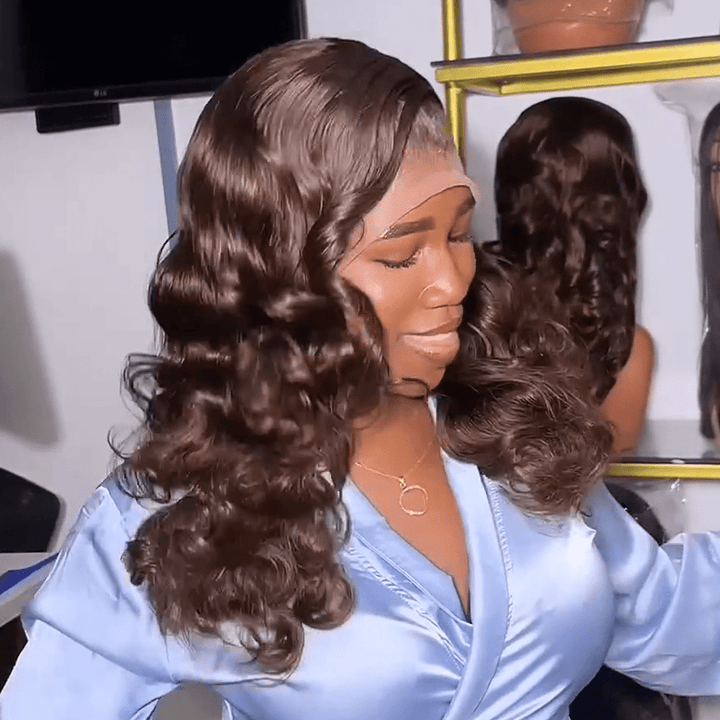 AILUXY 13x4 Lace Frontal Wave Longue Perruque 100% Cheveux Humains comme sur la vidéo 2 - 3 jours reçus+Un beau cadeau