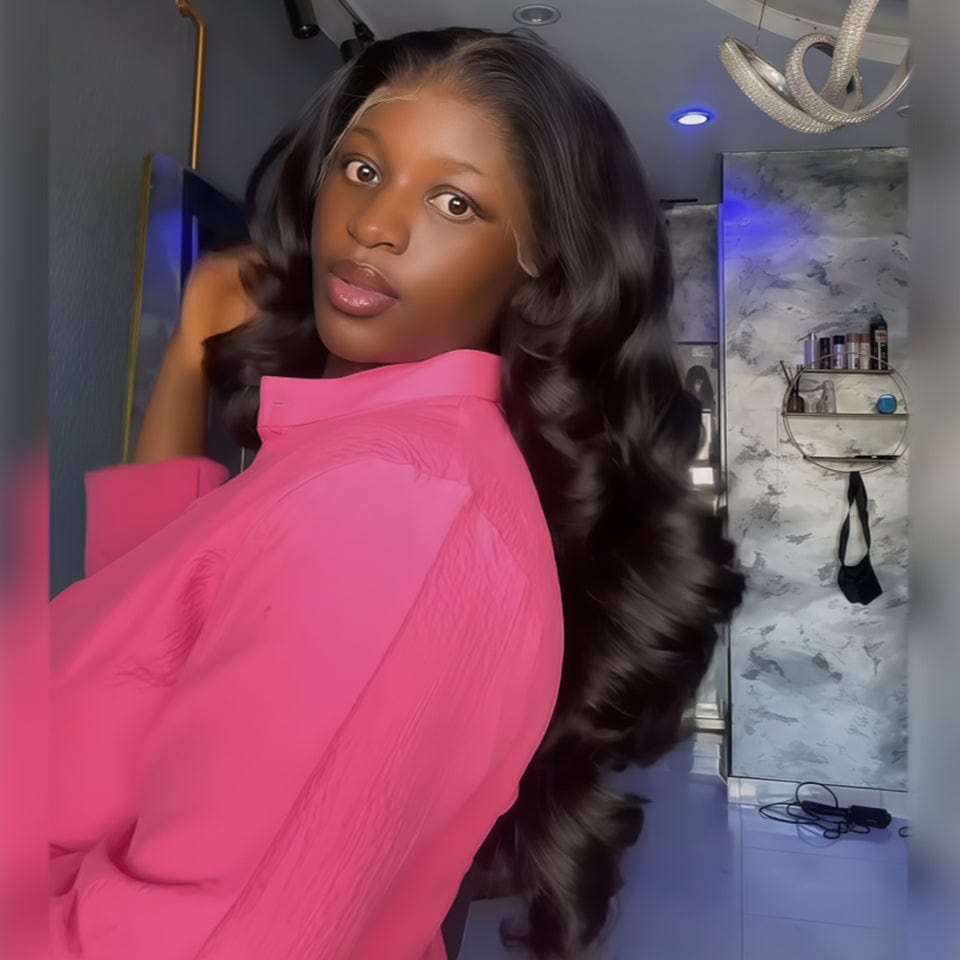 AILUXY 13x4 Lace Body Wave Longue Noir Perruque VENTE FLASH 2.0