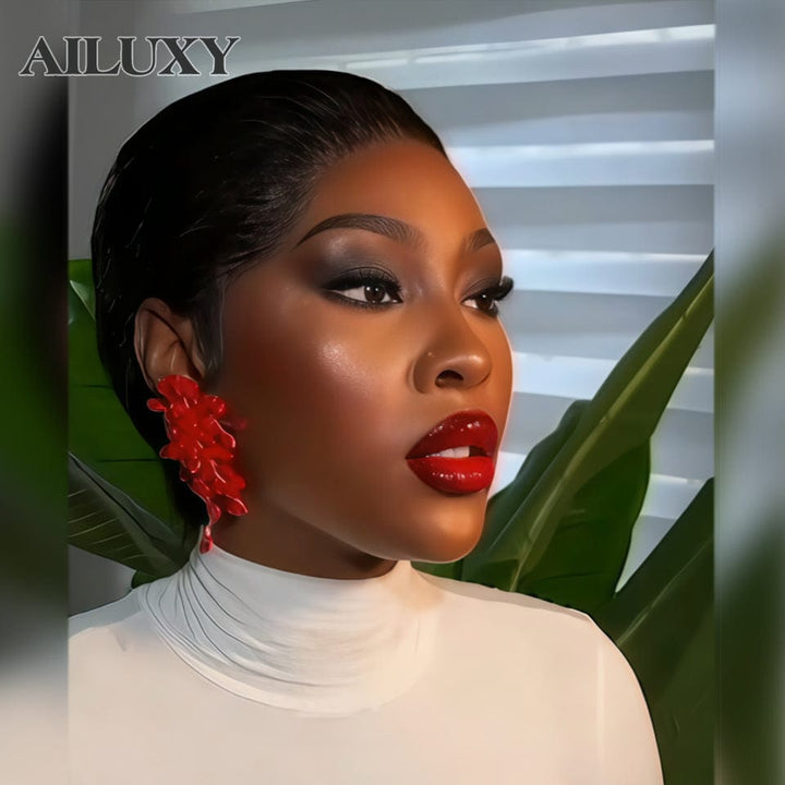 AILUXY 13x4 Lace Frontal Perruque Lisse Noir Perruque Pixie Frisée : Audace et Charme en un Clin d'Œil