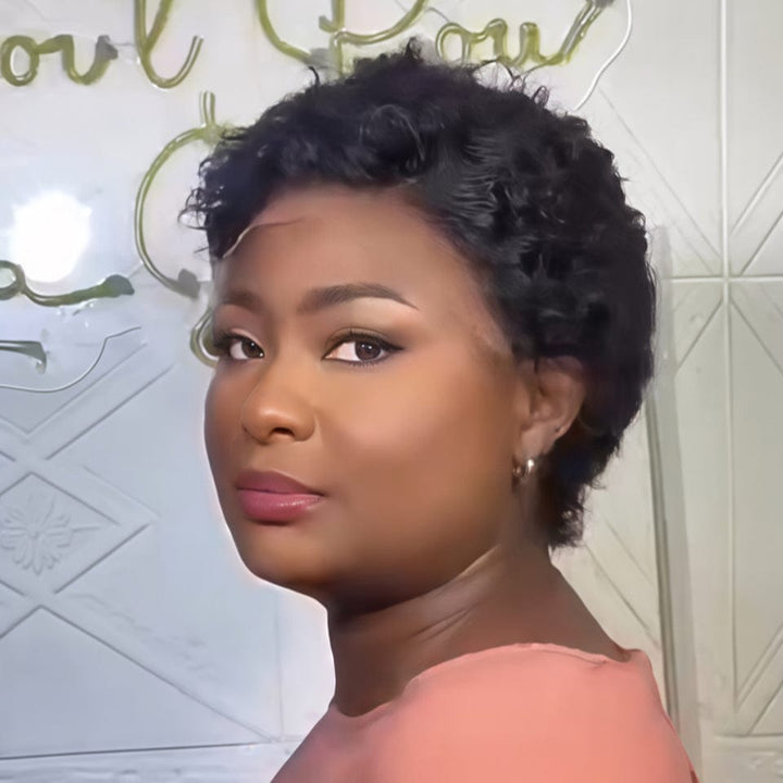 AILUXY 13x4 Lace Bob Noir Perruque afro curly 2.0