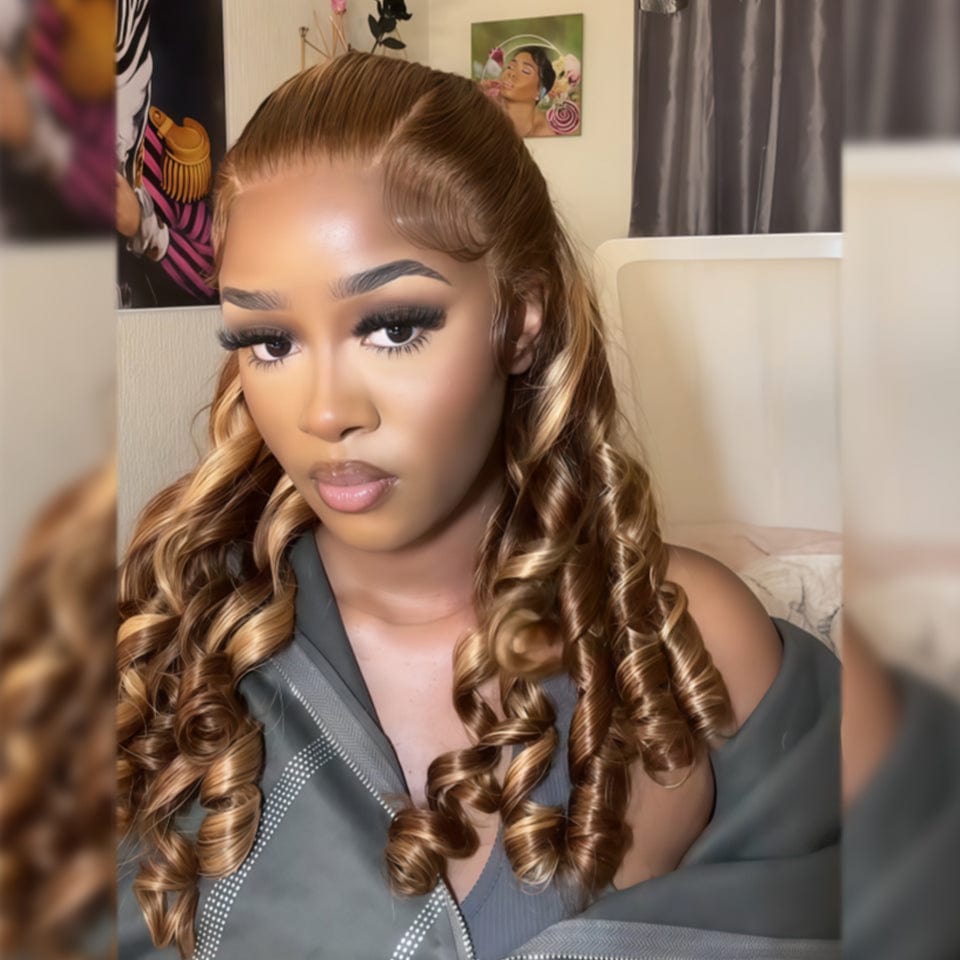 AILUXY Perruque Longue avec Ombrage Dimension Profonde et Richesse Body wave